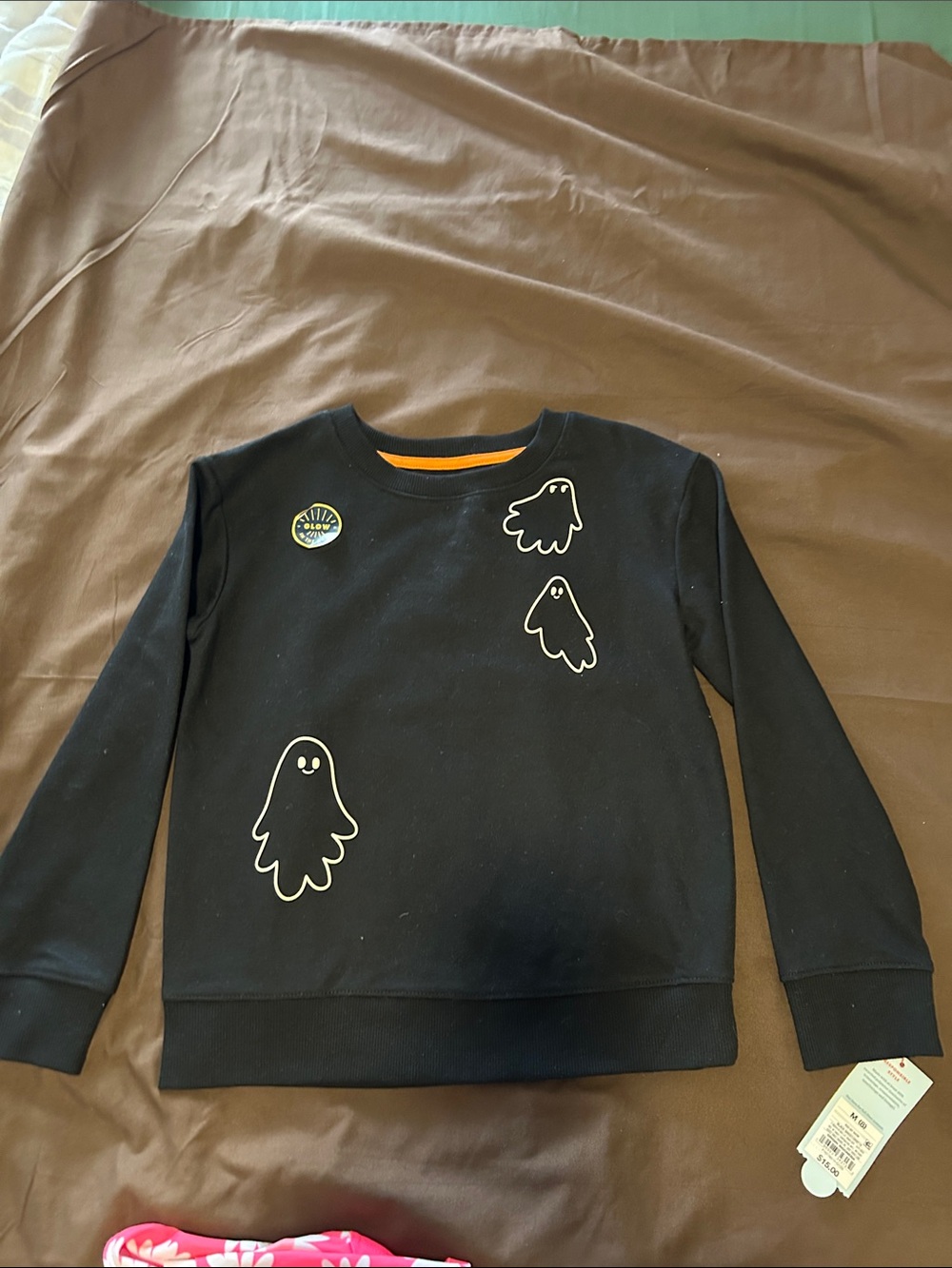 Cat & Jack Black Ghost Patch Sweatshirt
